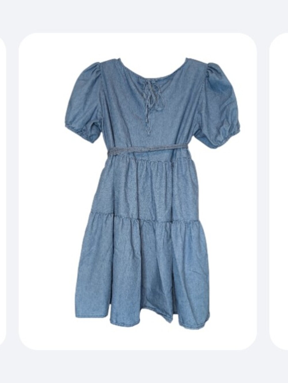 Jack & Avery Denim Blue Tiered Chambray Dress Sz.L